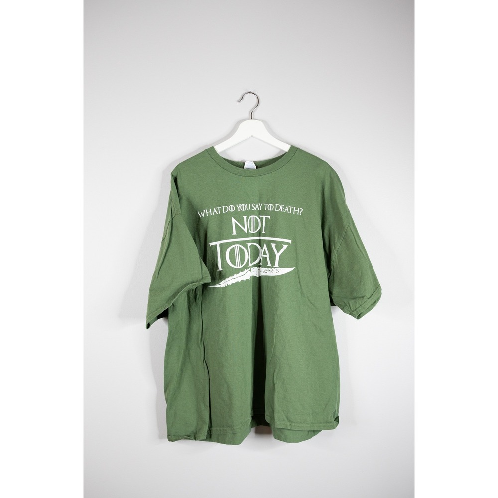 Gildan Game of Thrones Graphic Tee Mens 3XL Green Excellent Not Today T-Shirt